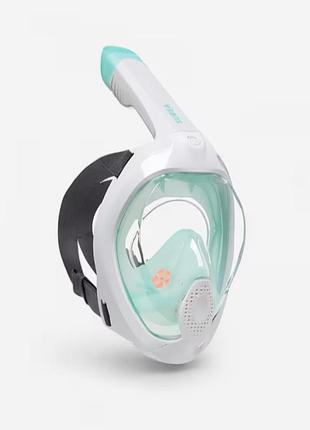 Полнолицевая маска для плавания ныряния снорклинга subea easybreath+ freetalk s/m бирюзовый