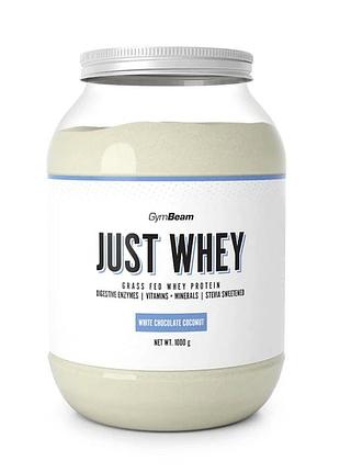Сироватковий протеїн just whey - gymbeam, 1000 г, white chocolate coconut (білий шоколад - кокос)