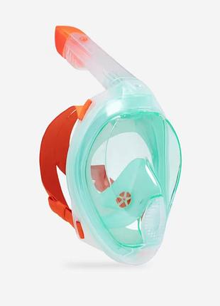 Полнолицевая маска для плавания ныряния снорклинга subea easybreath+ freetalk m/l зеленый