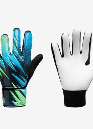 Детские вратарские футбольные перчатки размер 7 kipsta first голубой