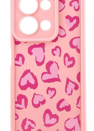 Чехол shock case print для poco c85 4g eu (european version код модели 25078pc3ee) бампер светло-розовый с рисунком сердца