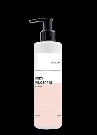 Молочко для тела после депиляции с spf 15 макарун 250 мл. epilax