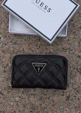 Черный женский стеганый кошелек guess, женский кошелек