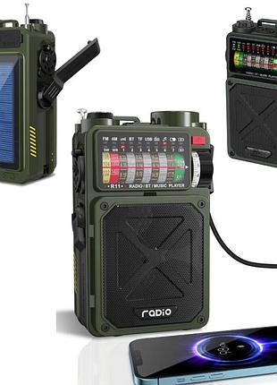 Аварійне портативне радіо jb tacticals зі світлодіодним ліхтариком bluetooth am/fm/wb радіоприймач з функцією power bank на 4000