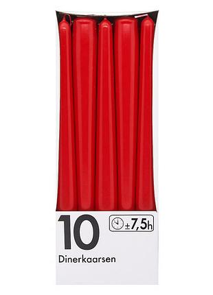 Свічка конусна bolsius 245/24мм red 10 шт