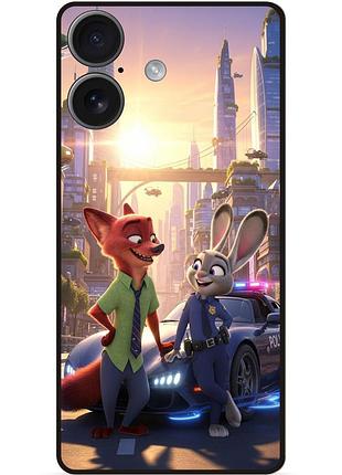 Силиконовый чехол бампер для iphone 17 с рисунком zootopia 8