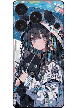 Силіконовий бампер чохол для iphone 17 pro max з малюнком котик аніме