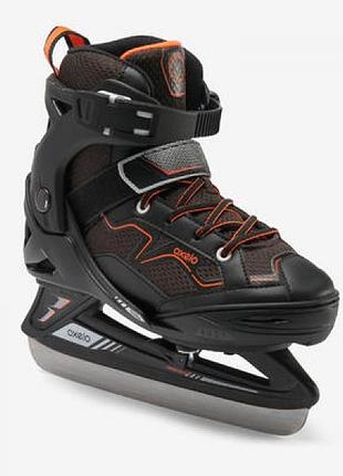 Детские ледовые раздвижные коньки размер 29-32 oxelo fit100 черный