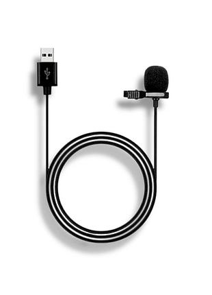 Петличный микрофон lavalier usb jh044 с кабелем 1.4 м