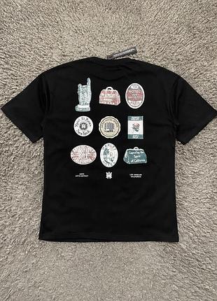 Футболка amiri чоловіча чорна з принтом made in usa