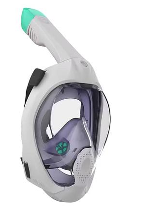 Полнолицевая маска для плавания ныряния снорклинга subea easybreath+ freetalk s/m фиолетовый