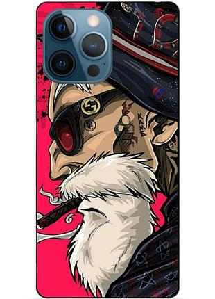Чехол силиконовый бампер для iphone 16 pro с рисунком дед хипстер