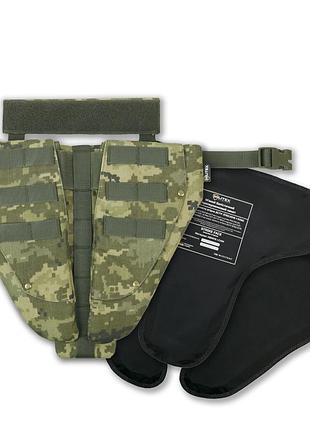 Захист паху (напашник) потрійний з балістичним пакетом 1 клас захисту militex pixel