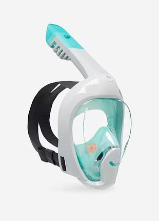 Полнолицевая детская маска subea easybreath freetalk xs (от 4 до 10 лет) для плавания, ныряния, снорклинга бирюза без чехла