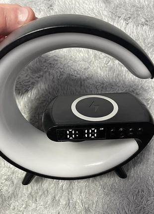 Ночник rgb 3в1 + bluetooth колонка та бездротова зарядка g63 smart small black