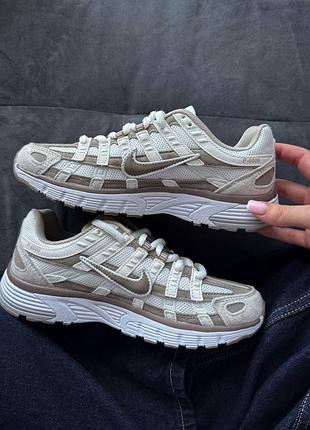 Кроссовки nike p-6000 white/brown
