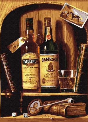 Картина за номерами спиртне алкоголь подарунковий набір браш