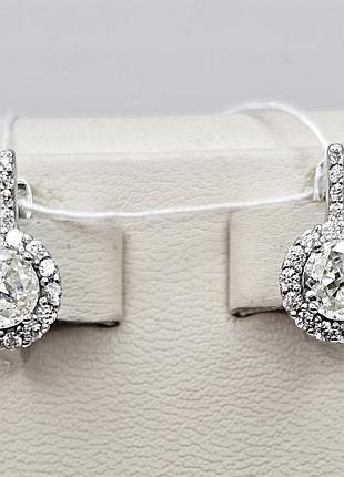 Сережки серебряные с муассанитом и кубическим цирконием 4,2 г