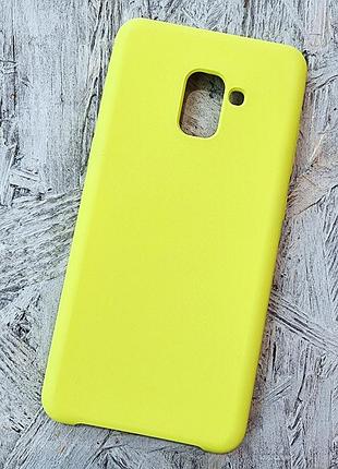Чехол samsung a7 2018 / a8 plus 2018 soft для телефона желтый