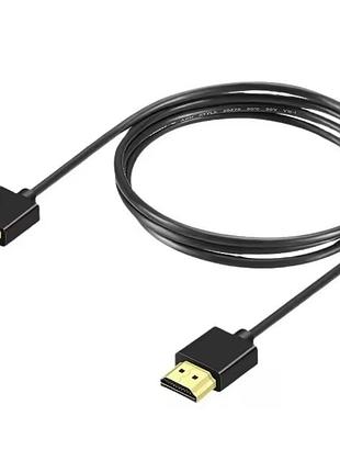 Ультратонкий кабель hdmi - hdmi v2.0 4k в черном цвете 1м