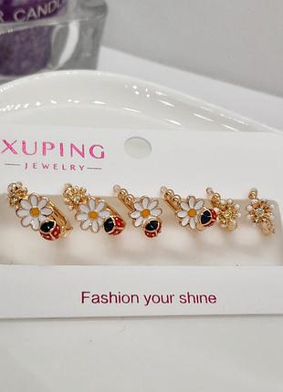 Комплект детских серег,медзолото xuping jewelry 18k.
