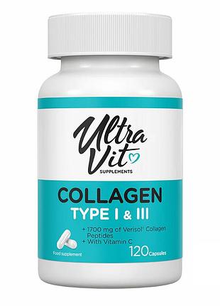 Колаген тип i і iii collagen type i & iii - 120 капсул для здоров'я шкіри і суглобів