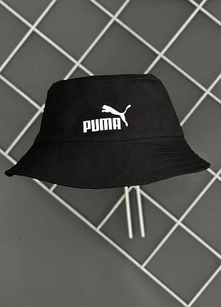 Черная панама puma унисекс панамка черного цвета стильная летняя панамка черная панама мужская панама puma