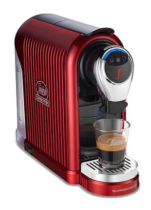 Б/в капсульна кавомашина segafredo zanetti espresso 1 plus червона компактна кавоварка для еспресо та американо з авто режимами