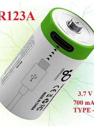 Аккумулятор cr123a с разъёмом type-c smartools 700 мач li-ion (1 шт.) аккумулятор cr123a 16340