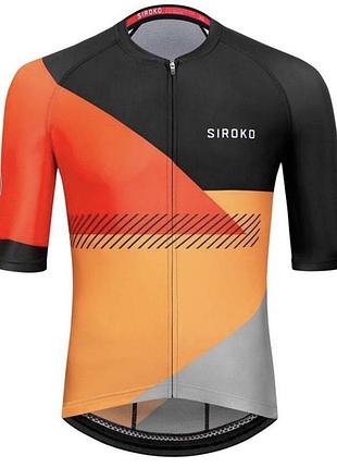 Чоловіча велофутболка siroko short sleeve jersey cycling m2 california vivid orange men