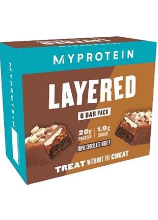 Шари layered bar - 12x60g triple chocolate fudge для перекусу