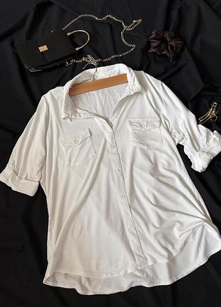 Біла жіноча стильна блуза розміру s m