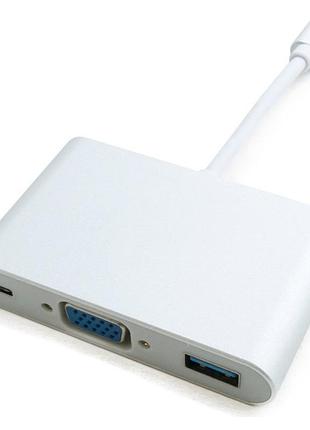 Адаптер usb type-c – vga/usb 3.0/type-c (0.15 m) – extradigital