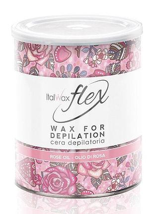 Воск в банке flex "кремовая роза" 800мл. italwax