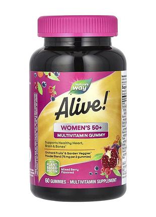 Alive!® мультивитамины для женщин 50+ multi gummy alive!® womens 50+ multi gummy - 60 gummies для женщин
