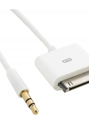 Кабель aux 3,5 mm – apple 30-pin, 1,5 метра, 30 awg, stereo, gold, pvc – extradigital