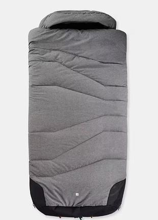 Самонадувающийся спальный мешок для кемпинга хлопок quechua perfect sleep 5° 2в1 (200 x 70 х 8 см) серый