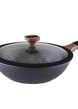 Сковорода wok з кришкою vinzer greblon induction line 28 см. 50505