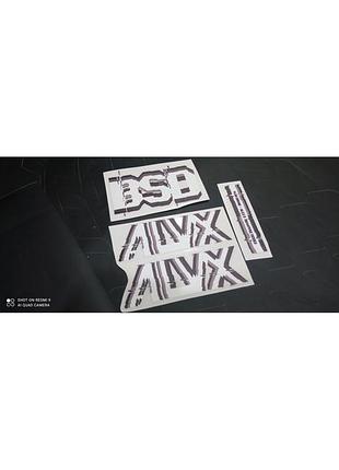 Белые с черным матовые наклейки на раму велосипеда alvx bsb алах бсб