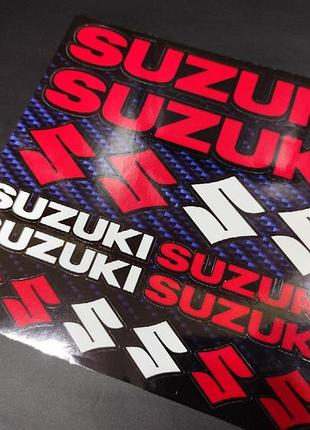 Красные наклейки на мотоцикл бак пластик сузуки suzuki стикер пак стикерпак стікер стікерпак вырезаные по контуру