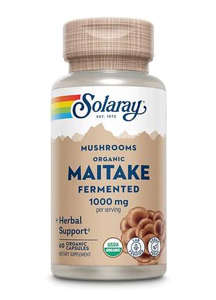 Органический ферментированный гриб майтаке 1000мг org grown fermented maitake 1000mg - 60 caps для поддержки