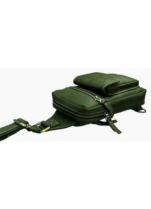Сумка мужская слинг на плечо бананка sms15(30) зеленая