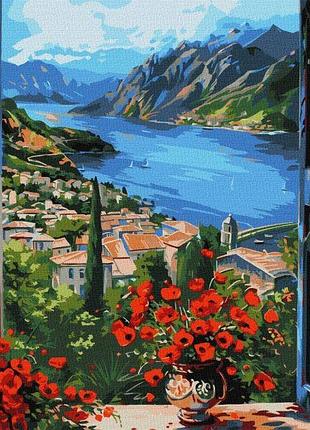 Картина за номерами - пристань у горах ©art_selena_ua