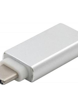 Адаптер usb 3.0 af – usb type c, superspeed, aluminium – extradigital