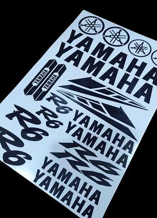 Черные глянец наклейки на мотоцикл бак пластик yamaha r6 ямаха р6 с логотипами