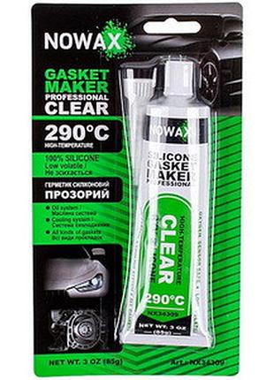 Герметик силіконовий (високотемпературний) nowax nx34309 85g прозорий