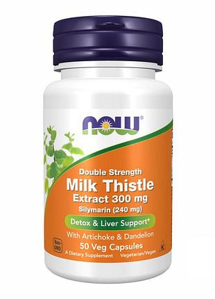 Екстракт розторопші silymarin milk thistle extract 300 мг - 50 капсул у рослинній оболонці для детоксикації печінки