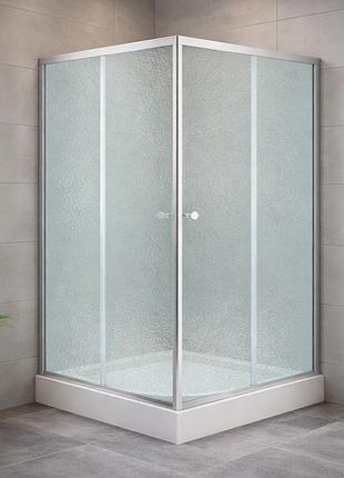 Набор: душевая кабина lidz wawel sc 90x90x185 sat.low.fr, квадратная, стекло мат. 4 мм + душевой поддон lidz mazur st90x90x16