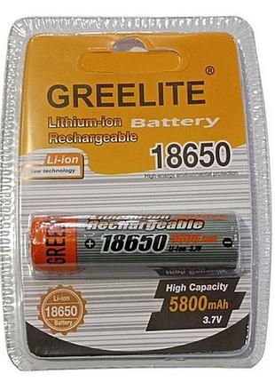 Аккумулятор greelite 18650 li-ion 5800mah 3.7v 45г. (рельная емкость меньше) / 5401