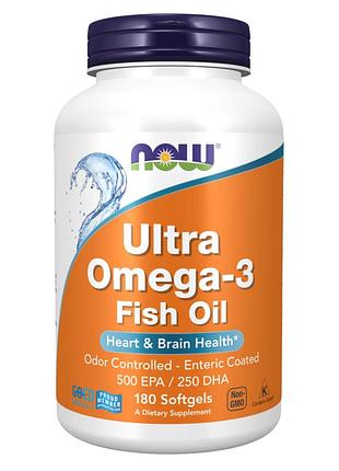 Ультра омега-3 риб'ячий жир ultra omega-3 fish oil - 180 softgels для підтримки серця